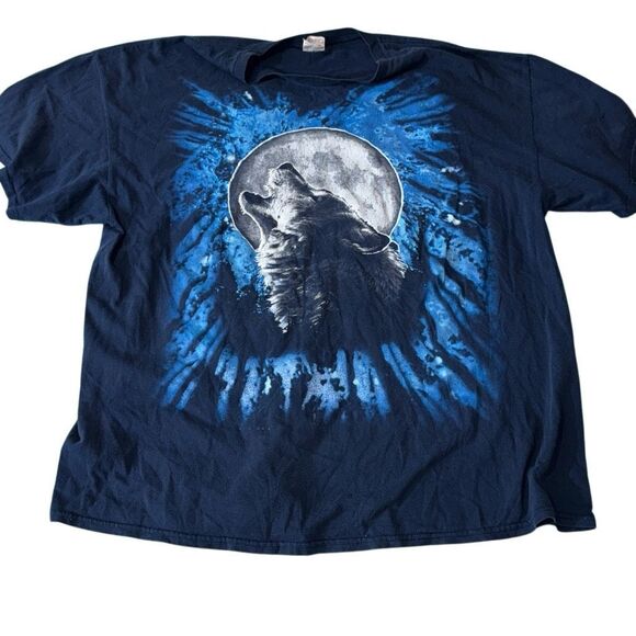 Wolf Moon Shirt 2XL Gildan Graphic Nature Tee - Picture 1 of 3